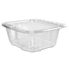 Dart® ClearPac SafeSeal Tamper-Resistant, Tamper-Evident Containers, Flat Lid, 32 oz, 6.4 x 2.6 x 7.1, Clear, 100/Bag, 2 Bags/CT