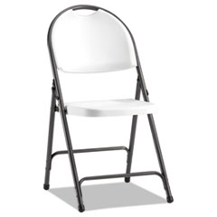 Alera® Molded Resin Folding Chair, White/Black Anthracite, 4/Carton