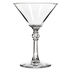 Libbey Faceted-Stem Cocktail Glasses, 6.5oz, 6" Tall, 36/Carton
