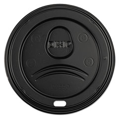 Dixie® Sip-Through Dome Hot Drink Lids, Fits 20 oz to 24 oz Cups, Black, 100/Pack, 10 Packs/Carton