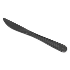 GEN Wrapped Cutlery, 7.5" Knife, Heavyweight, Polypropylene, Black, 1,000/Carton