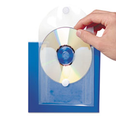 Baumgartens® CD Pocket, Clear/White, 5/Pk