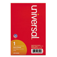 Universal® Loose Memo Sheets, 4 x6, White, 500 Sheets/Pack