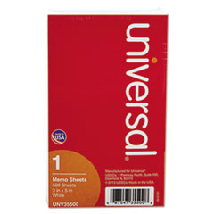 Universal® Loose Memo Sheets, 3 x5, White, 500 Sheets/Pack