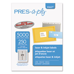 Laser Address Labels, 1 X 4, White, 5000/box