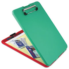Saunders SlimMate Show2Know Safety Organizer, 0.5" Clip Capacity, Holds 8.5 x 11 Sheets, Red/Green
