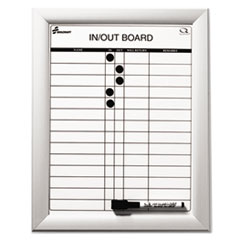 7520014845261 SKILCRAFT Quartet Magnetic In/Out Board, Up to 14 Employees, 11 x 14, White Surface, Anodized Aluminum Frame