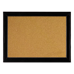 Cork Bulletin Board with Black Frame, 17 x 11, Tan Surface