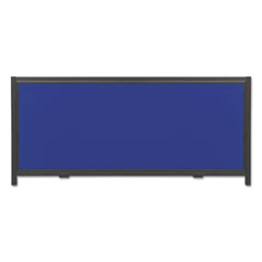 Quartet® Display System Optional Header Panel, Fabric, 24 x 10, Blue/Gray/Black PVC Frame