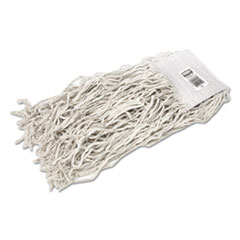 Rubbermaid® Commercial Economy Cotton Mop Heads, Cut-End, White, 24 oz, 5-In White Headband, 12/Carton