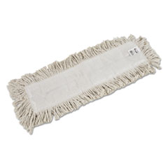Rubbermaid® Commercial Cut-End Blended Dust Mop Heads, Cotton, 24" x 5", White, 12/Carton