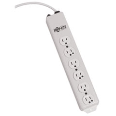 Tripp Lite Power Strip for Nonpatient Care Areas, 6 Outlets, 6 ft Cord, White