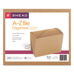 Smead™ Indexed Expanding Kraft Files, 21 Sections, Elastic Cord Closure, 1/21-Cut Tabs, Letter Size, Kraft