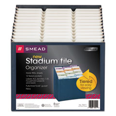 Smead® Stadium File, 12 Sections, 1/12-Cut Tabs, Letter Size, Navy