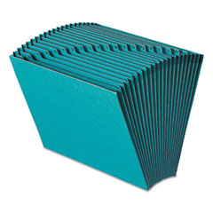 Heavy-Duty Indexed Expanding Open Top Color Files, 21 Sections, 1/21-Cut Tabs, Letter Size, Teal
