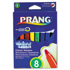 Prang® Washable Marker, Broad Bullet Tip, Assorted Colors, 8/Set