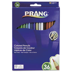 Prang® Colored Pencil Sets, 3.3 mm, 2B, Assorted Lead and Barrel Colors, 36/Pack