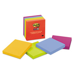 Post-it® Notes Super Sticky Pads in Marrakesh Colors, 3 x 3, 90-Sheet, 5/Pack