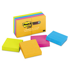 Post-it® Notes Super Sticky Pads in Rio de Janeiro Colors, 2 x 2, 90-Sheet, 8/Pack