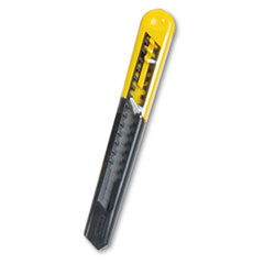 Stanley® Straight Handle Knife w/Retractable 13 Point Snap-Off Blade, 9 mm Blade, 5.13" Plastic Handle, Yellow/Gray