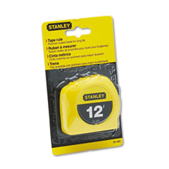 Stanley Bostitch® Power Return Tape Measure w/Belt Clip, 1/2" x 12ft, Yellow