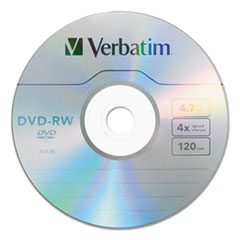 Verbatim® DVD-RW, 4.7GB, 4X, 30/PK Spindle