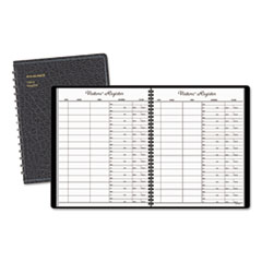 AT-A-GLANCE® Visitor Register Book, Black Cover, 10.88 x 8.38 Sheets, 60 Sheets/Book
