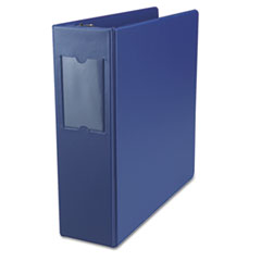 Universal® Economy Non-View Round Ring Binder With Label Holder, 3" Capacity, Royal Blue