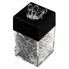 Universal® Paper Clips w/Magnetic Dispenser, Wire, 1 3/8", Silver, 12/100 Carton Boxes