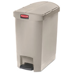 Rubbermaid® Commercial Slim Jim Resin Step-On Container, End Step Style, 8 gal, Beige