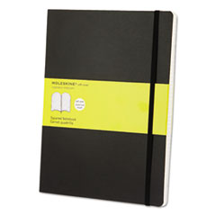 Moleskine® Classic Softcover Notebook, Squared, 10 x 7 1/2, Black Cover, 192 Sheets