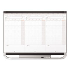 Quartet® Prestige 2 Total Erase Three-Month Calendar, 36 x 24, White Surface, Graphite Fiberboard/Plastic Frame