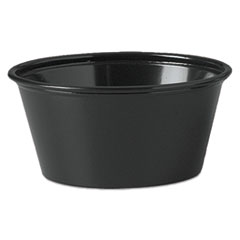Dart® Polystyrene Portion Cups, 3.25 oz, Black, 250/Bag, 10 Bags/Carton