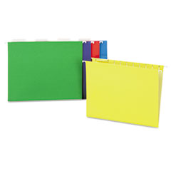 Universal® Hanging File Folders, 1/5 Tab, 11 Point, Letter, Assorted Colors, 25/Box