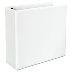 Universal® Deluxe Easy-to-Open D-Ring View Binder, 4" Capacity, 8-1/2 x 11, White