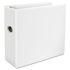 Universal® Deluxe Easy-to-Open D-Ring View Binder, 5" Capacity, 8-1/2 x 11, White