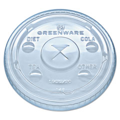 Fabri-Kal® Greenware Cold Drink Lids, Fits 9 oz Old Fashioned Cups, 12 oz Squat Cups, 20 oz Cups Clear, 1,000/Carton