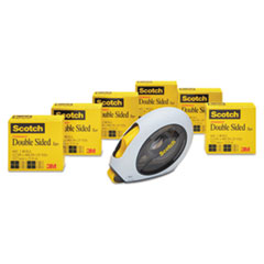 Scotch® Double-Sided Permanent Tape w/Handheld Dispenser Value Pack, 1/2" x 900", 6/PK