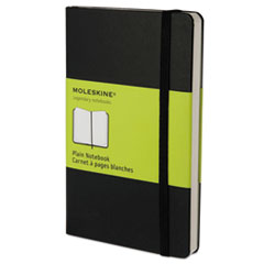 Moleskine® Hard Cover Notebook, Plain, 5 1/2 x 3 1/2, Black Cover, 192 Sheets