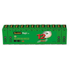 Scotch® Magic Tape Value Pack, 3/4" x 1000", 1" Core, Clear, 12/Pack