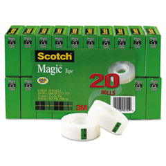 Scotch® Magic Tape Value Pack, 3/4" x 1000", 1" Core, Clear, 20/Pack
