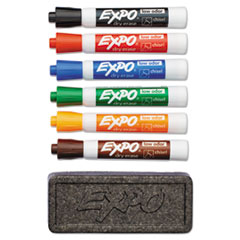 EXPO® Dry Erase Marker & Organizer Kit, Chisel Tip, Assorted, 6/Set