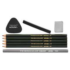 Prismacolor® Scholar Erasable Colored Pencil Set, 4B/4H/2B/2H/6B, 9 Assorted Colors/Set