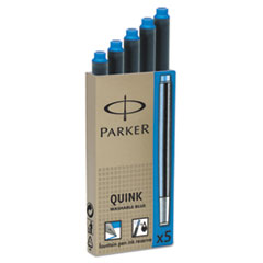 Parker® Refill Cartridge for Parker Washable Ink Fountain Pens, Blue Ink, 5/Pack