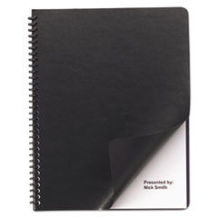 GBC® Leather-Look Presentation Covers for Binding Systems, Black, 11 x 8.5, Unpunched, 200 Sets/Box
