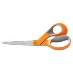 Fiskars® Home And Office Scissors, 8" Length, Softgrip Handle, Orange/Gray