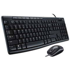 Logitech® MK200 Media Combo, Keyboard/Mouse, Wired, USB, Black
