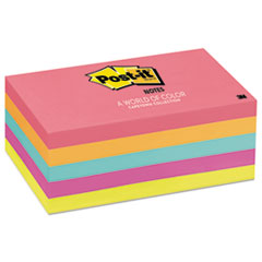 Post-it® Notes Original Pads in Cape Town Colors, 3 x 5, 100-Sheet, 5/Pack