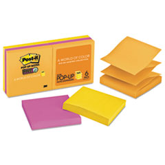 Post-it® Pop-up Notes Super Sticky Pop-up 3 x 3 Note Refill, Rio de Janeiro, 90 Notes/Pad, 6 Pads/Pack