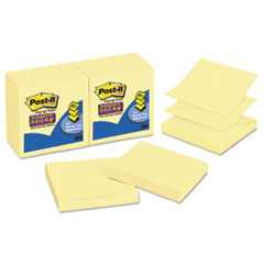 Post-it® Pop-up Notes Super Sticky Pop-up 3 x 3 Note Refill, Canary Yellow, 90 Notes/Pad, 12 Pads/Pack